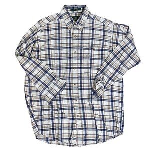 Orvis Vintage Men’s Plaid Long Sleeve Button Down Shirt 100% Cotton